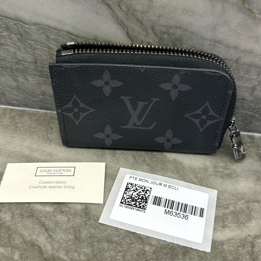 Louis Vuitton Monogram Eclipse Porte Monnaie Jour Coin Case Wallet